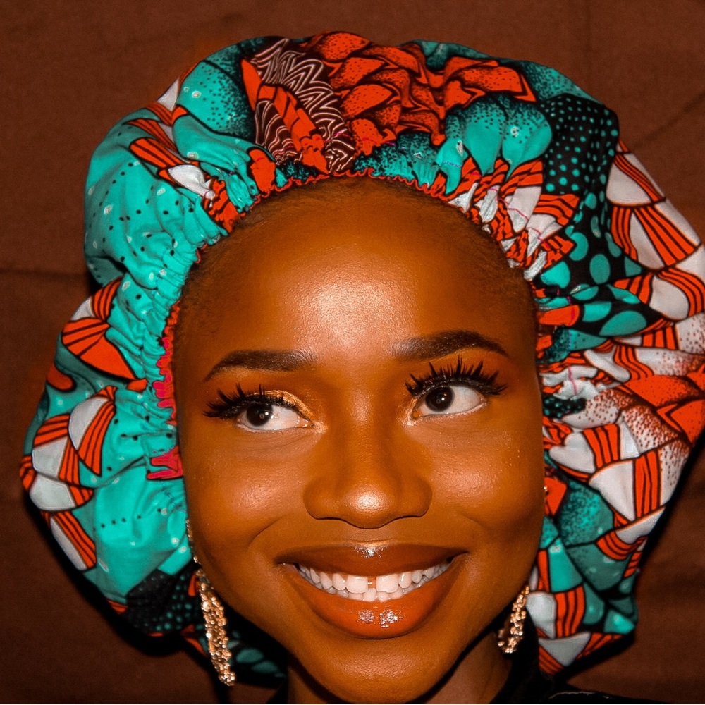Ankara Bonnet Satin lined | Headcover Ankara | Ankara bonnet| Ankara scarf - Picture 2 of 4